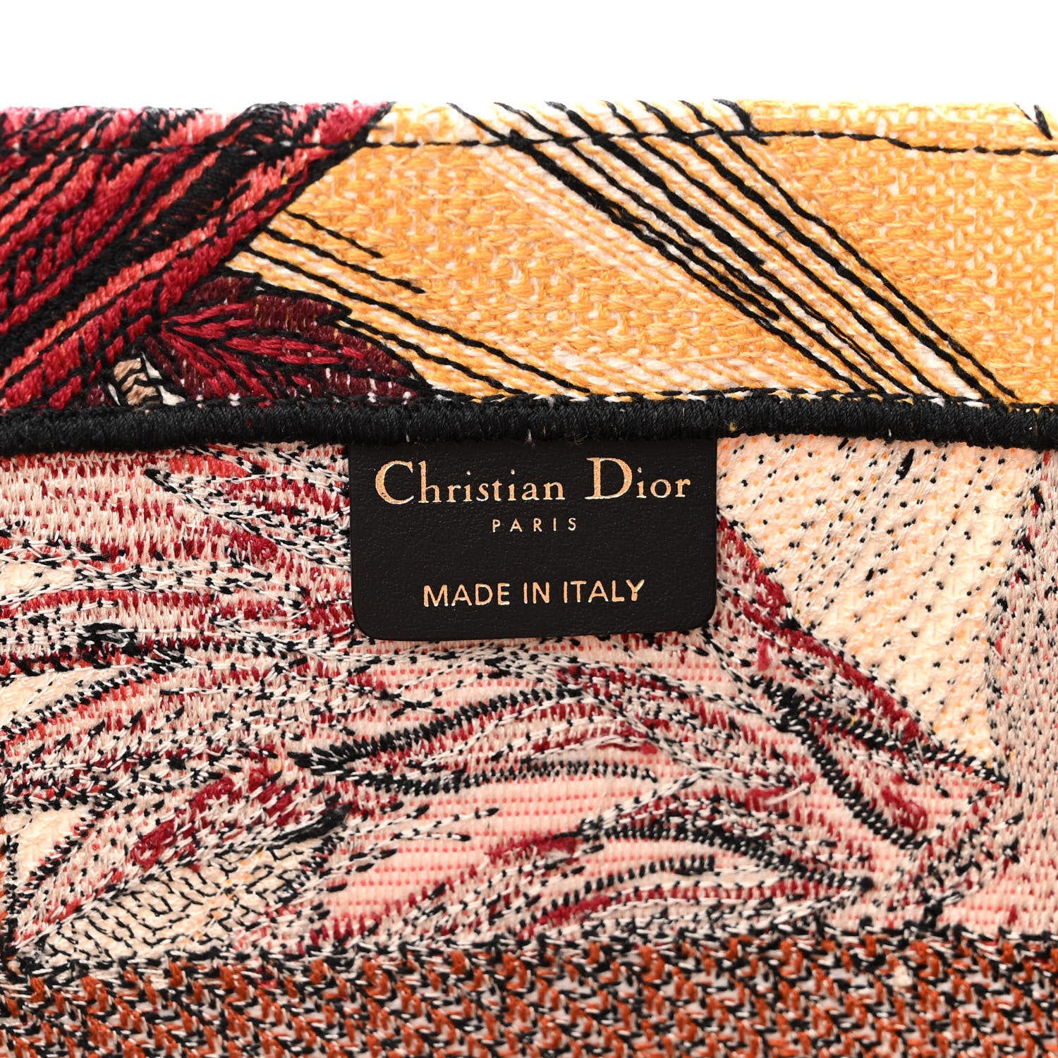 Christian Dior Canvas Embroidered Phoenix Medium Book Tote Red Multicolor 6 of 14