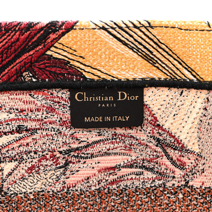 Christian Dior Canvas Embroidered Phoenix Medium Book Tote Red Multicolor 6 of 14
