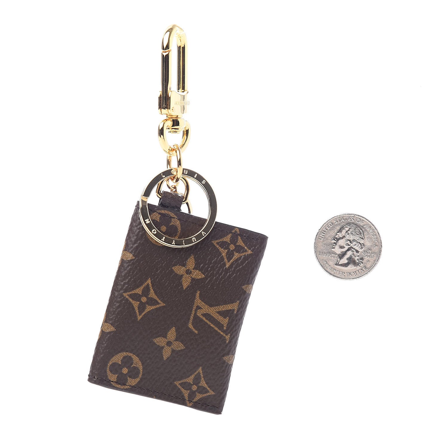 Monogram Kirigami Pouch Bag Charm Key Holder