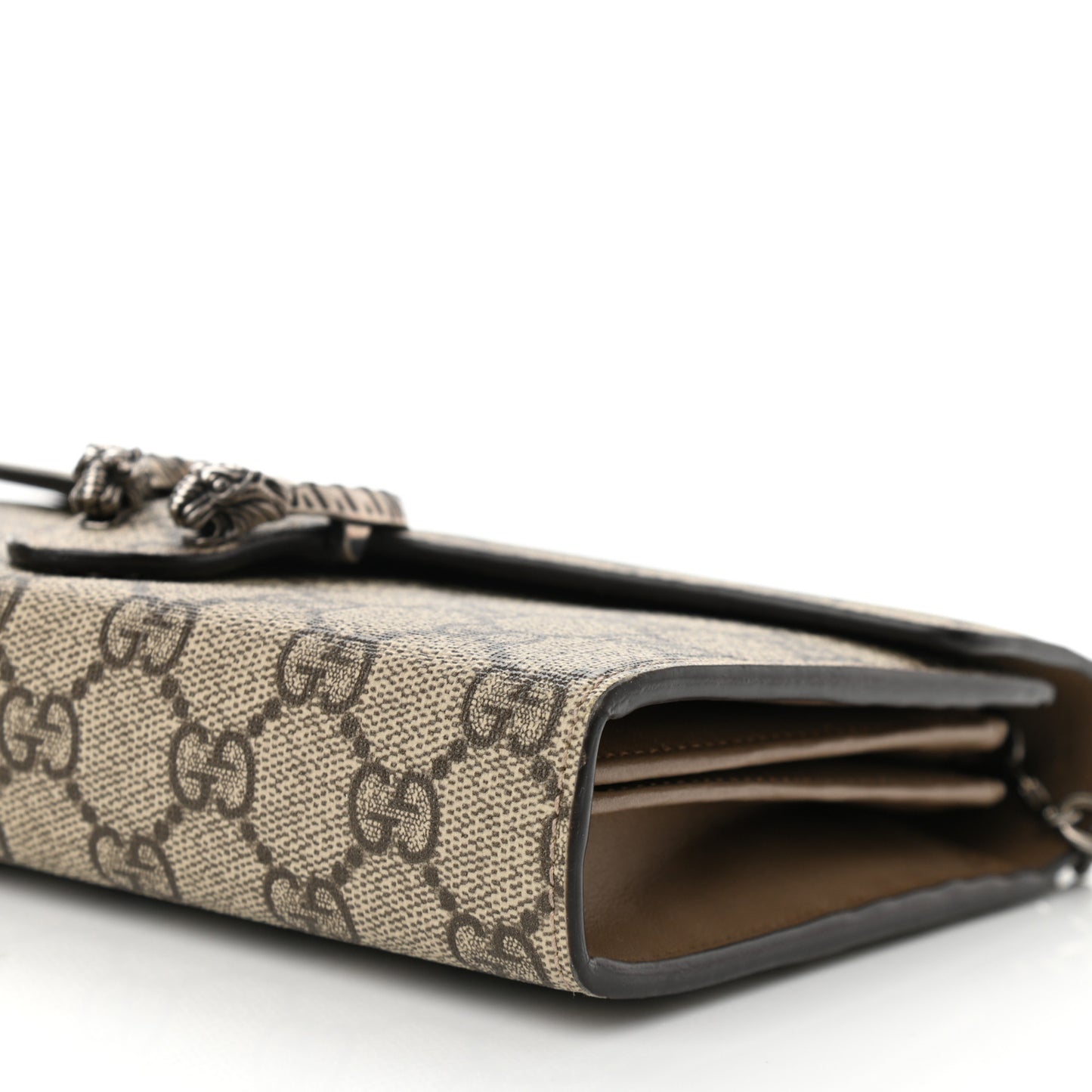 GG Supreme Monogram Mini Dionysus Chain Wallet Beige Taupe