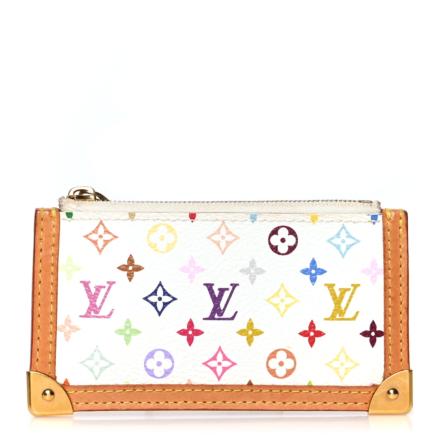 Monogram Multicolor Key Pouch White