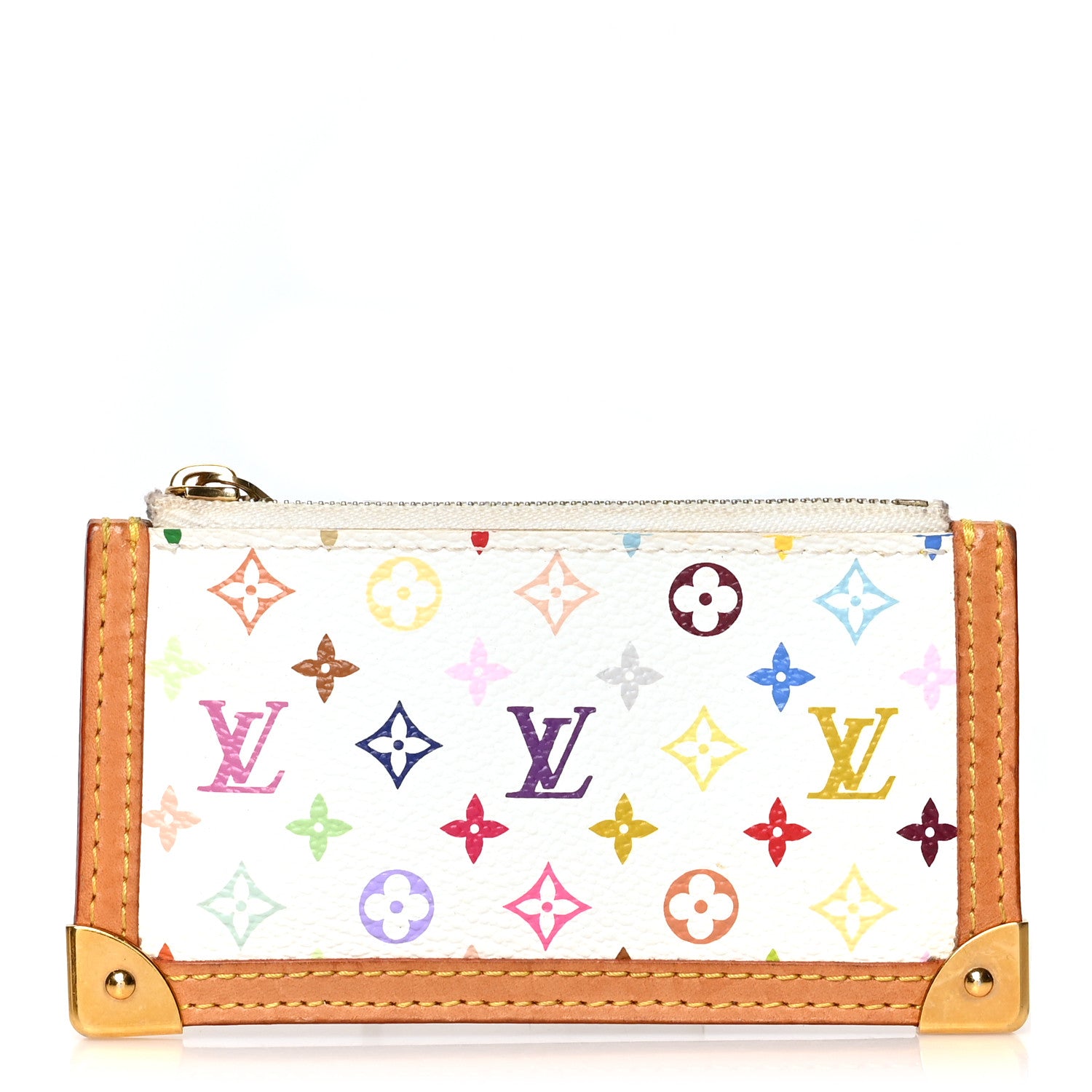 Louis Vuitton Monogram Multicolor Key Pouch White 1 of 10