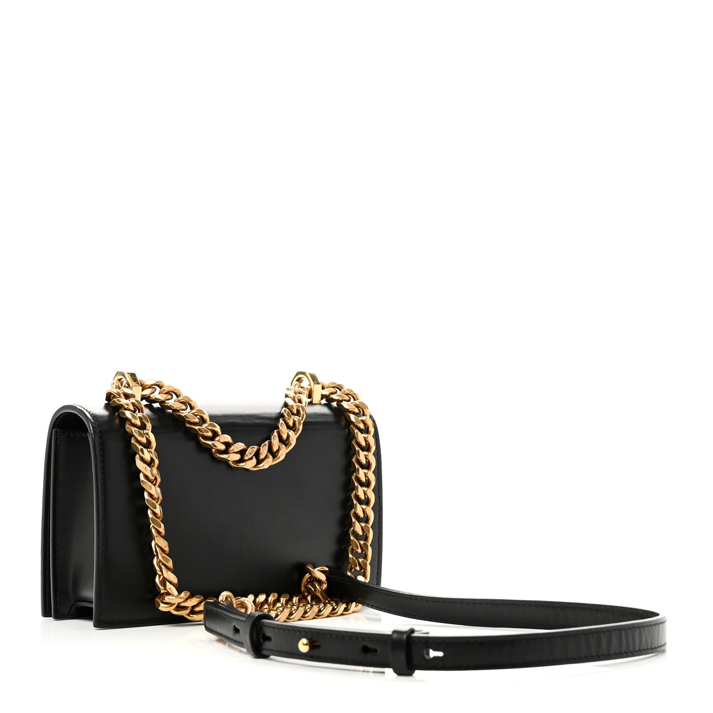 Calfskin Mini Jeweled Knuckle Satchel Black