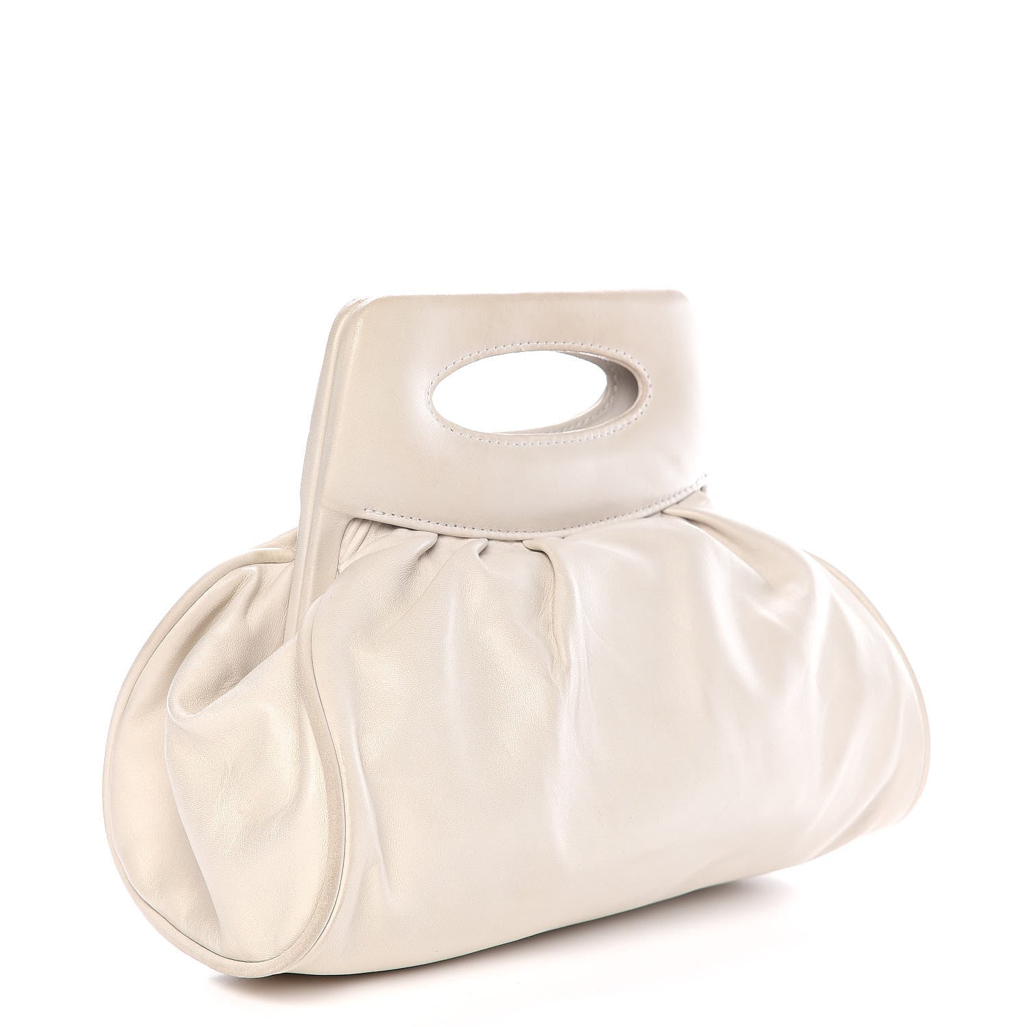 FASHIONPHILE CHANELLambskinChainEmbellishedFrameToteIvory 3 of 17