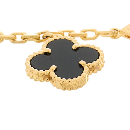 Van Cleef & Arpels 18K Yellow Gold Grey Mother of Pearl Black Onyx 5 Motifs Magic Alhambra Bracelet 3 of 4