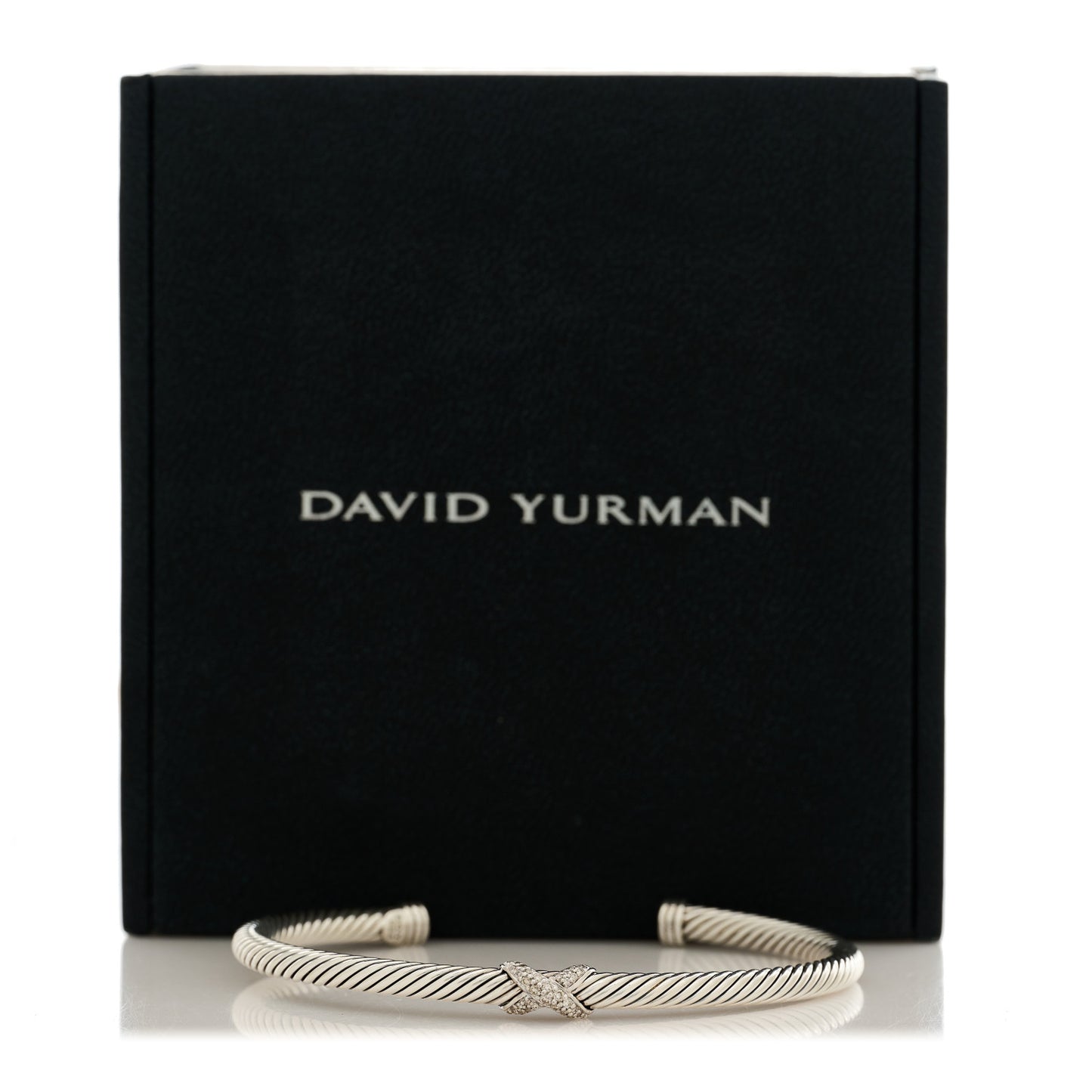 Sterling Silver Diamond 4mm X Cable Bracelet