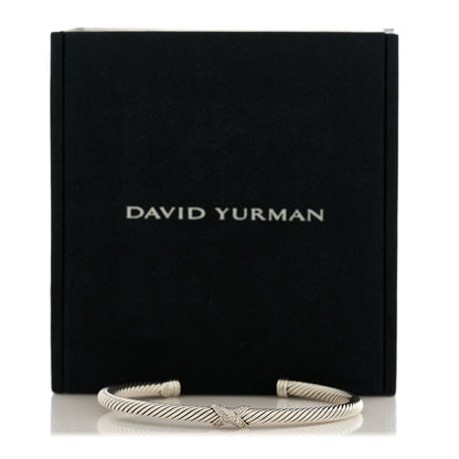 David Yurman Sterling Silver Diamond 4mm X Cable Bracelet 4 of 4