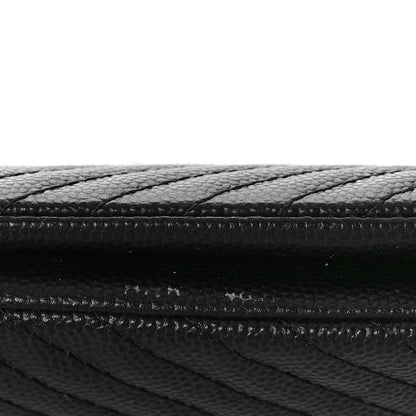 Chanel Caviar Chevron Quilted Small Zipped Pouch Black 11 of 14
