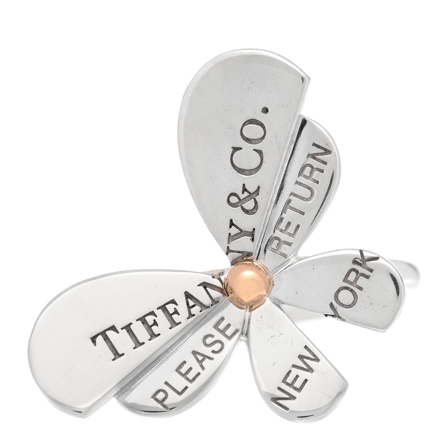 Tiffany Sterling Silver 18K Rose Gold Return to Tiffany Love Bugs Butterfly Ring 52 6 1 of 5