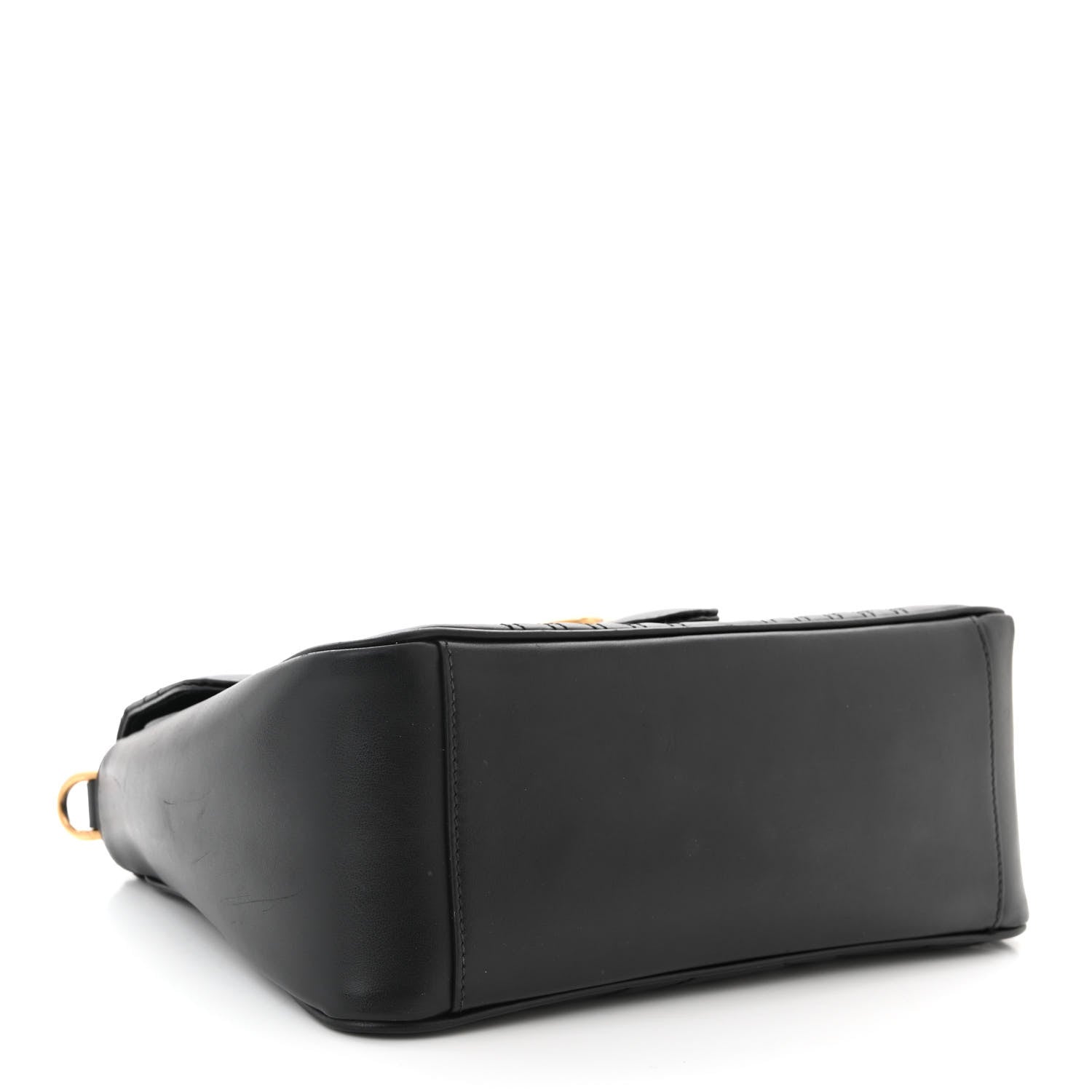 Gucci Calfskin Matelasse Small GG Marmont Top Handle Shoulder Bag Black 4 of 11