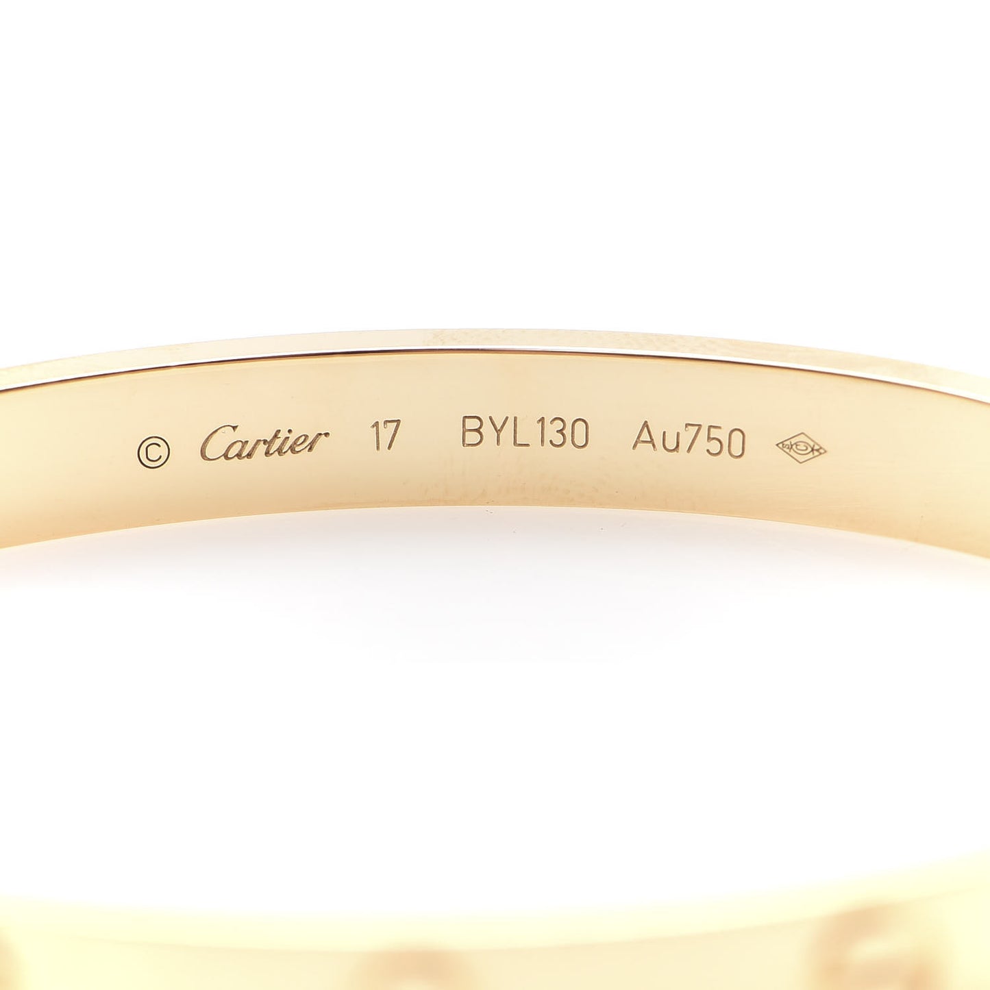 18K Yellow Gold LOVE Bracelet 17