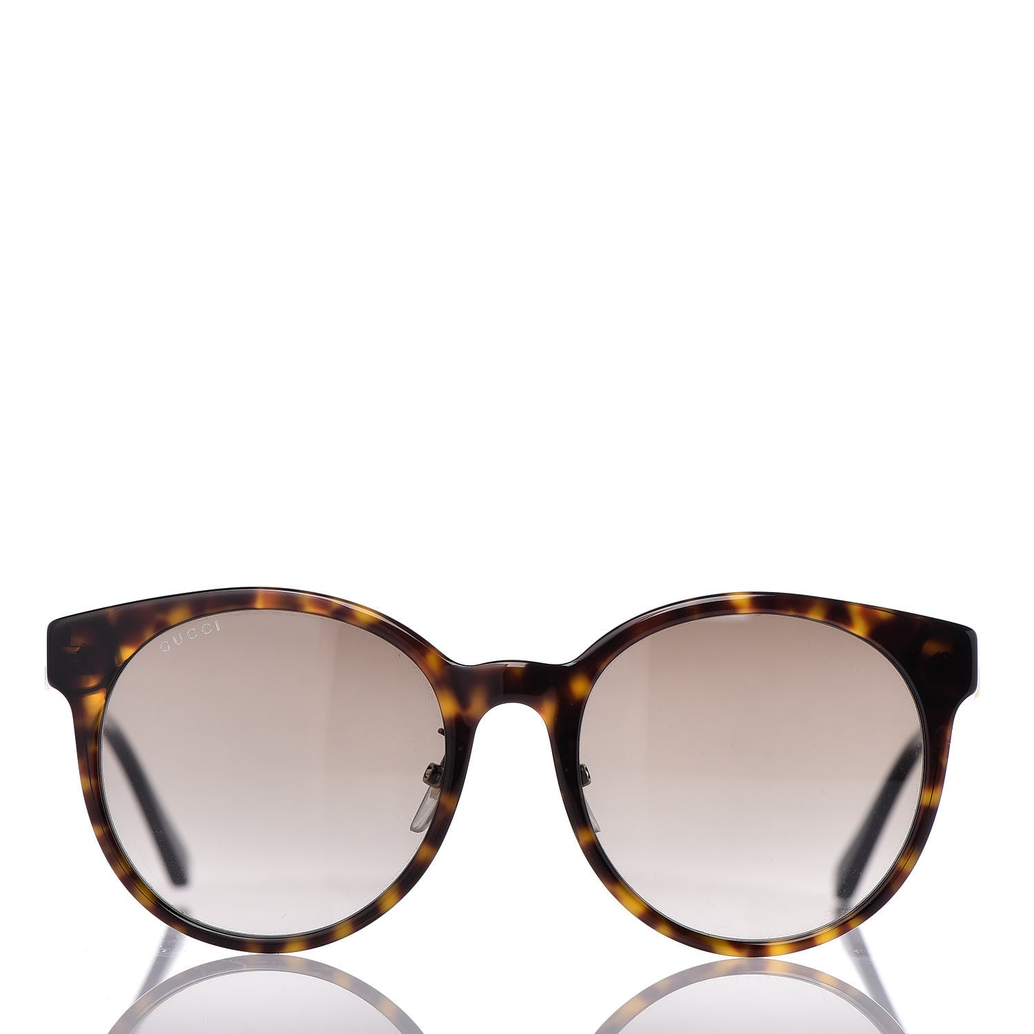 Gucci Acetate Round Eye GG Web Sunglasses GG0854SK Tortoise 3 of 9