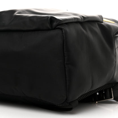 Fendi Nylon Vitello Liberty Vitello Dolce Monster Eyes Rounded Backpack Black Sunflower 11 of 13