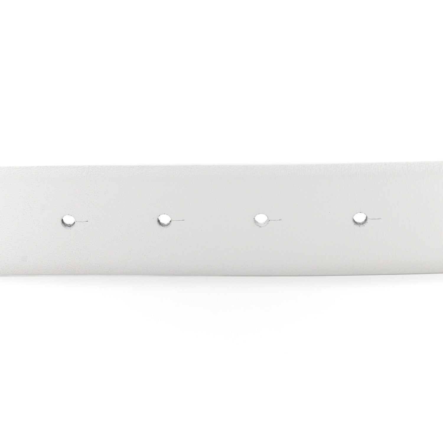 Chanel Calfskin Crystal Logo Belt 70 28 White 5 of 8