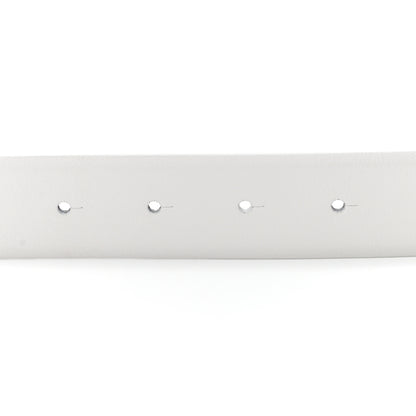 Chanel Calfskin Crystal Logo Belt 70 28 White 5 of 8