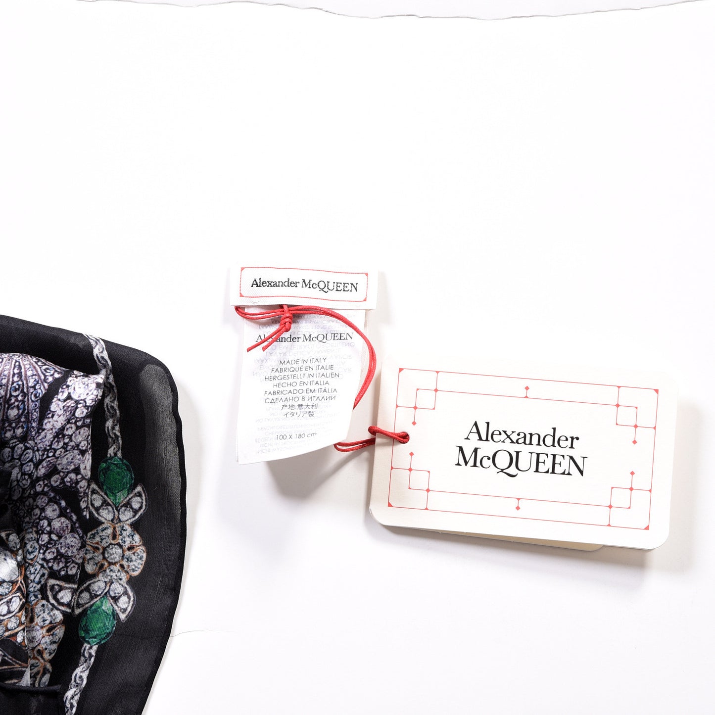 Silk Treasure Skeleton Scarf Black