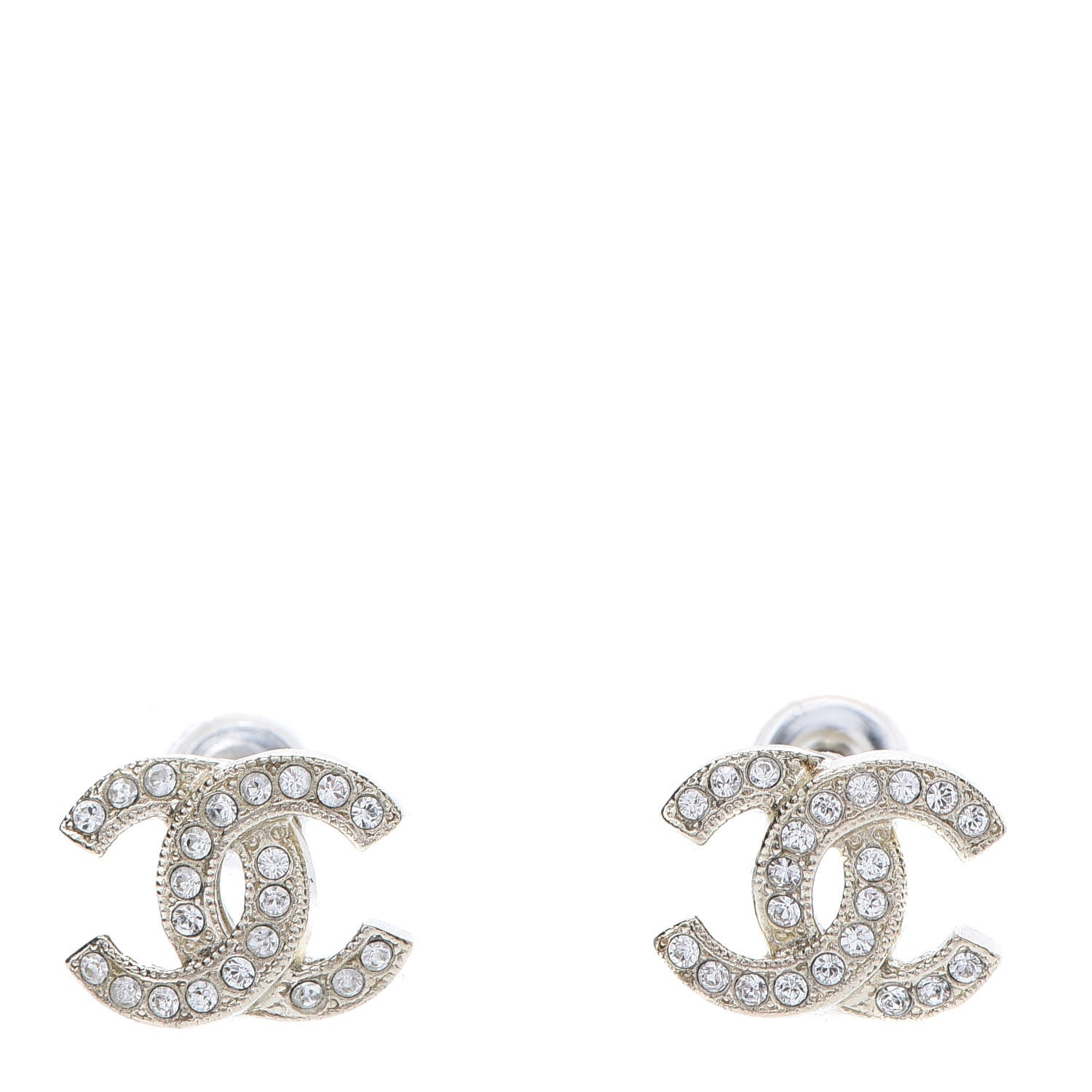 Chanel Crystal Timeless CC Earrings Light Gold 1 of 4