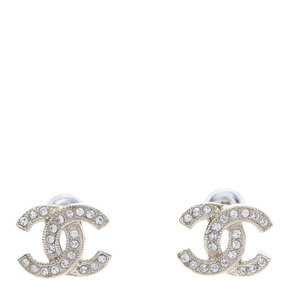 Chanel Crystal Timeless CC Earrings Light Gold 1 of 4