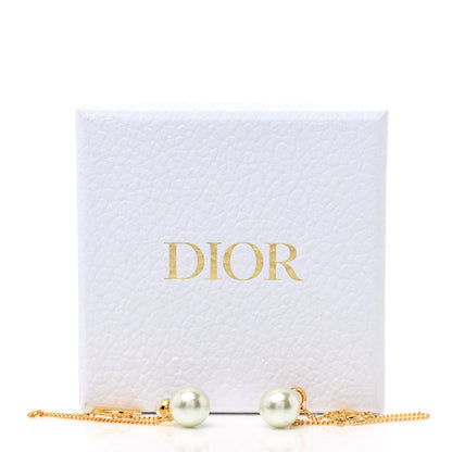 Christian Dior Pearl Tribales Earrings Gold White 5 of 5