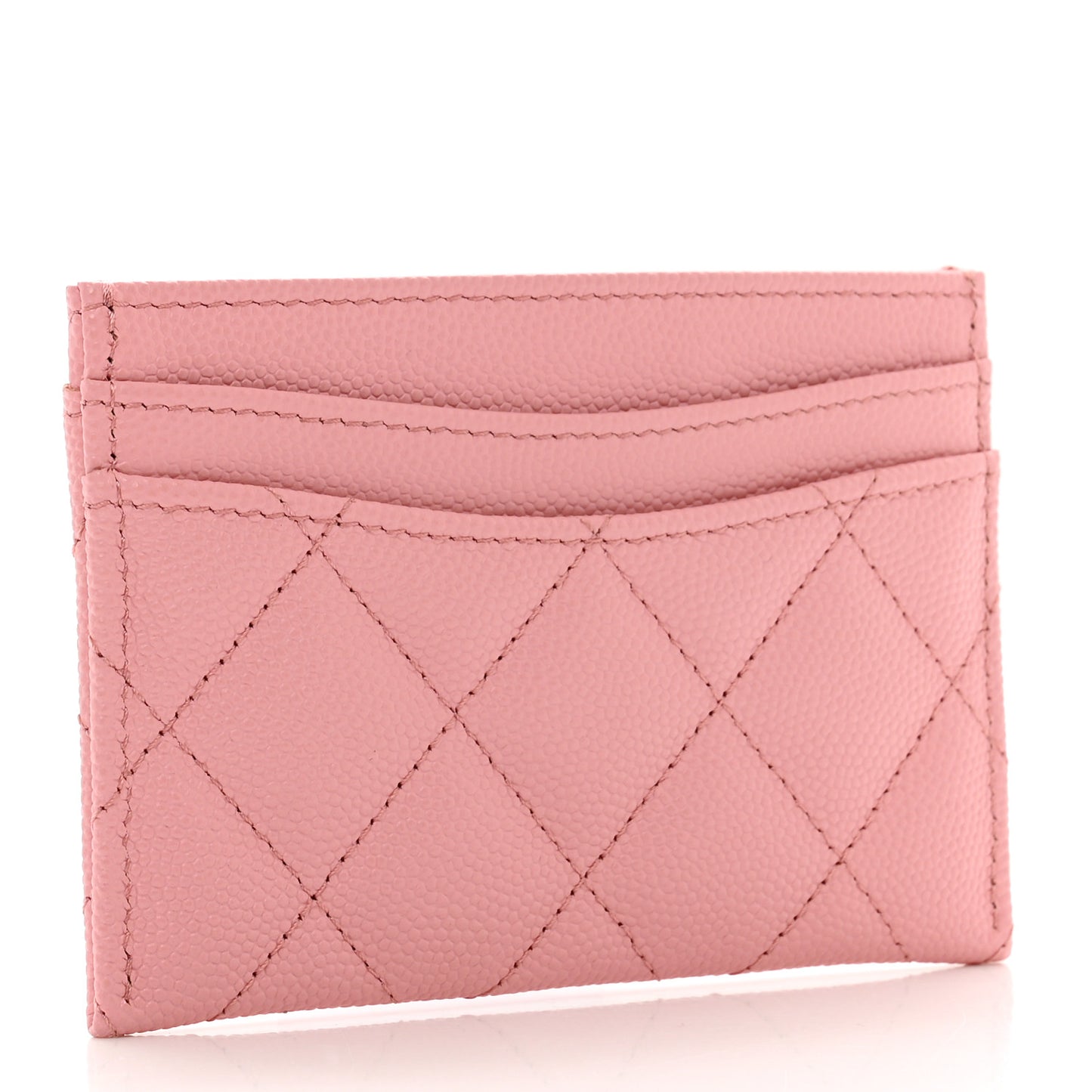 Caviar Quilted Card Holder Pink