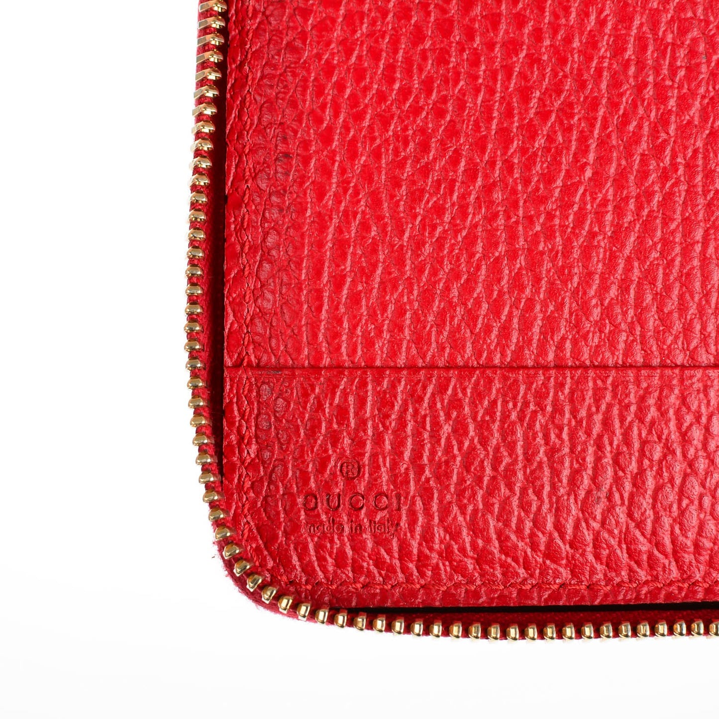 Dollar Calfskin Medium Swing Zip Around Wallet Red