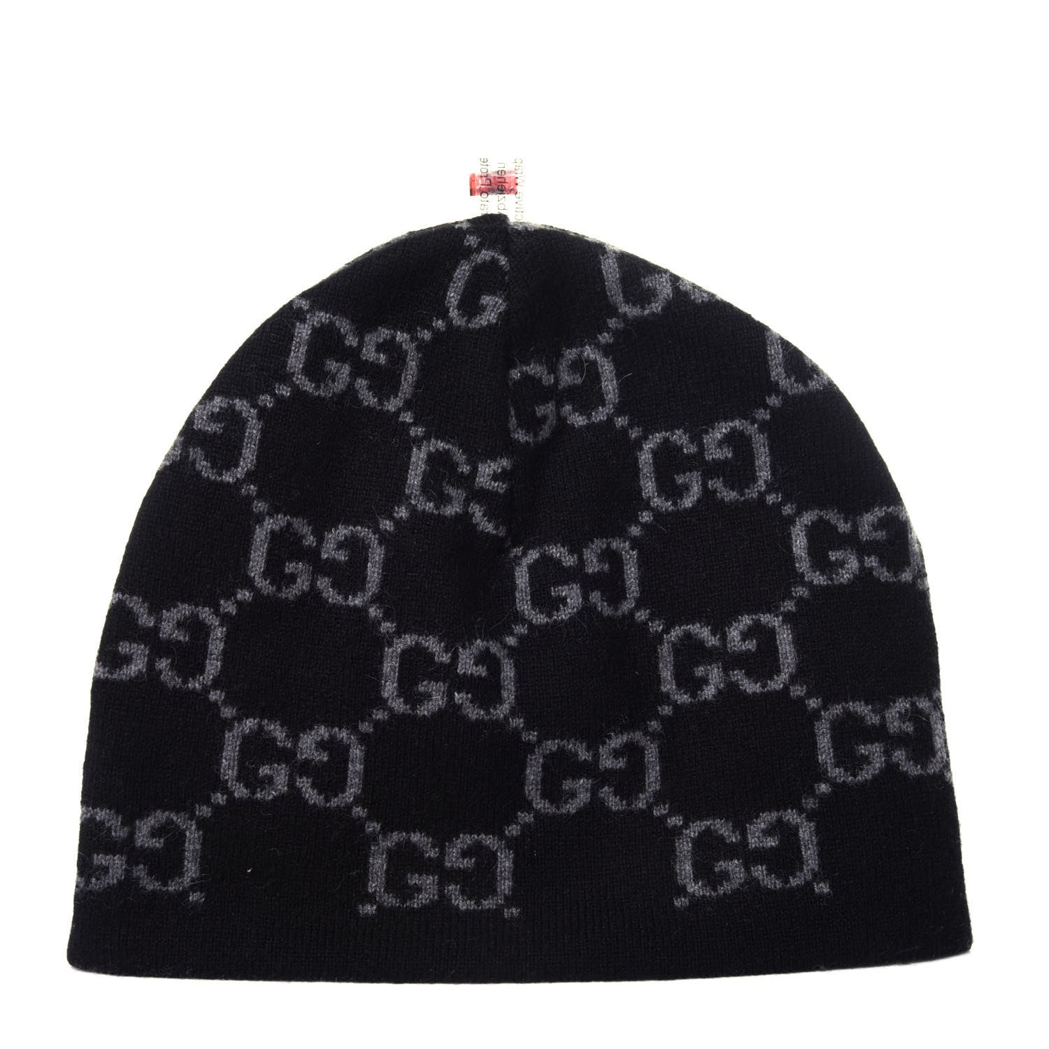 Gucci Cashmere GG Monogram Beanie Hat Black 2 of 3