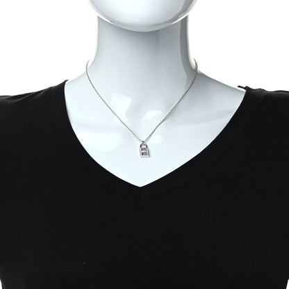 Hermes 18K White Gold Diamond Amulettes Cadenas Pendant Necklace 2 of 7