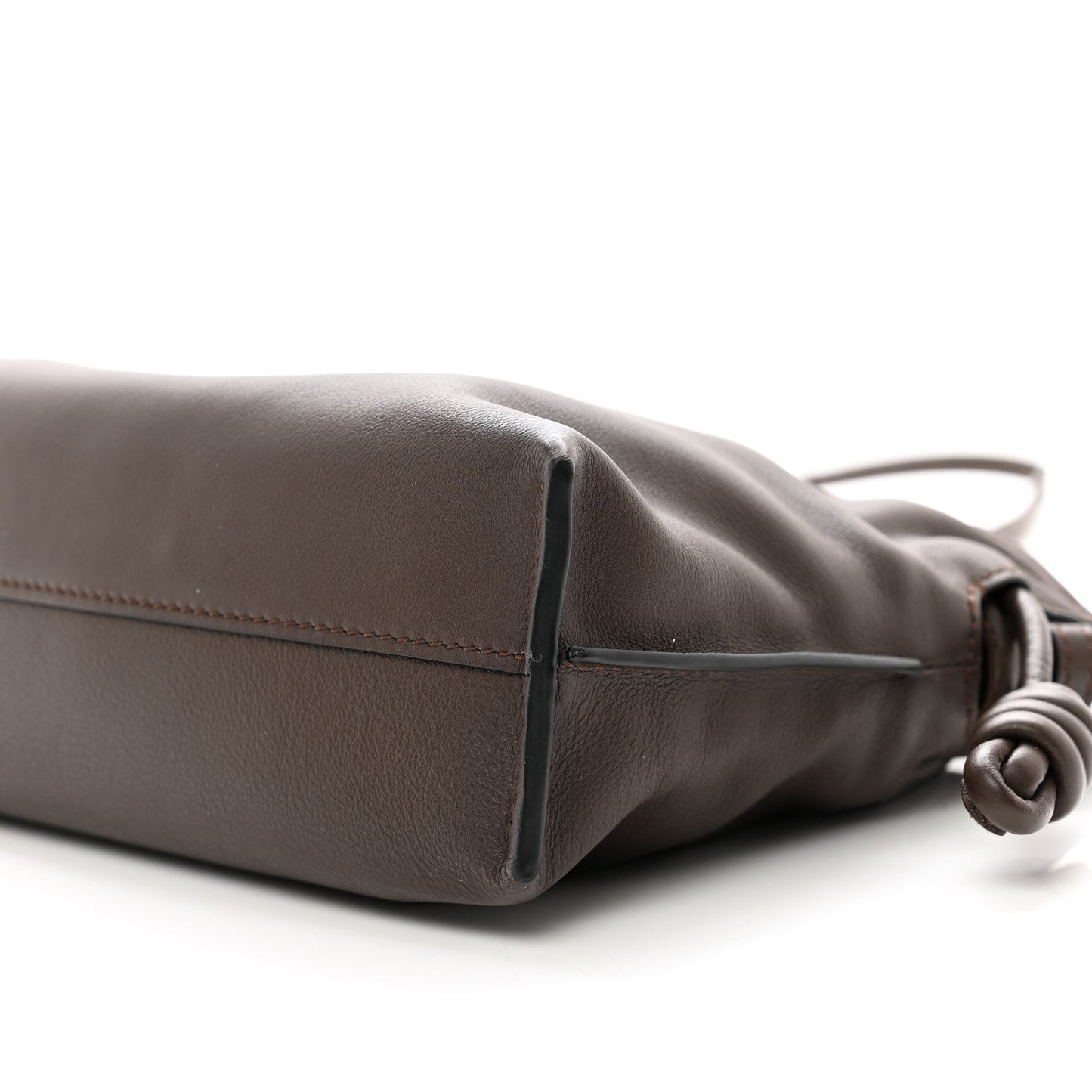 Calfskin Mini Flamenco Knot Clutch Chocolate