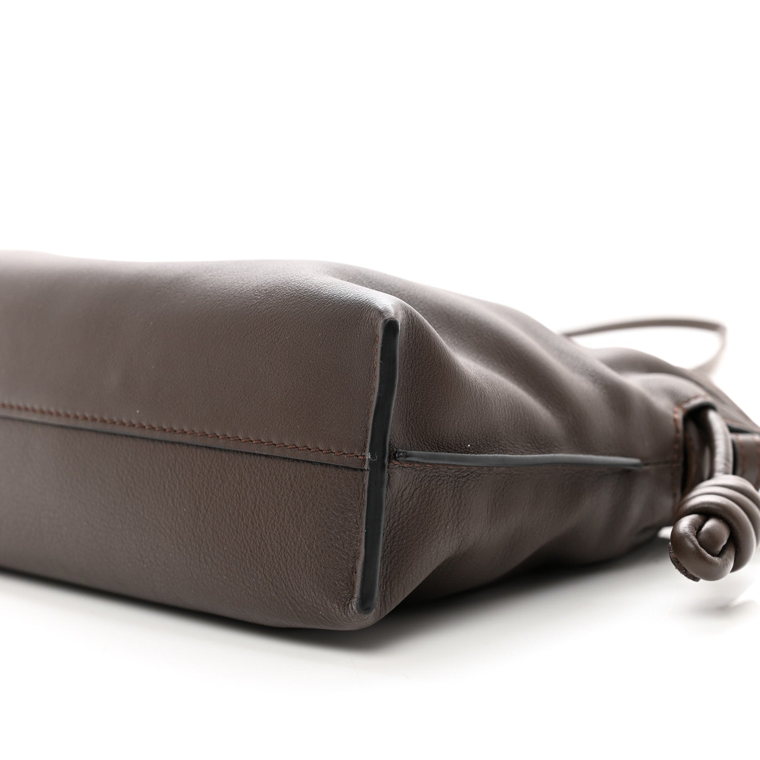 Loewe Calfskin Mini Flamenco Knot Clutch Chocolate 8 of 8