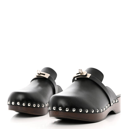 Hermes Calfskin Carlotta Mules 36 Black 3 of 10