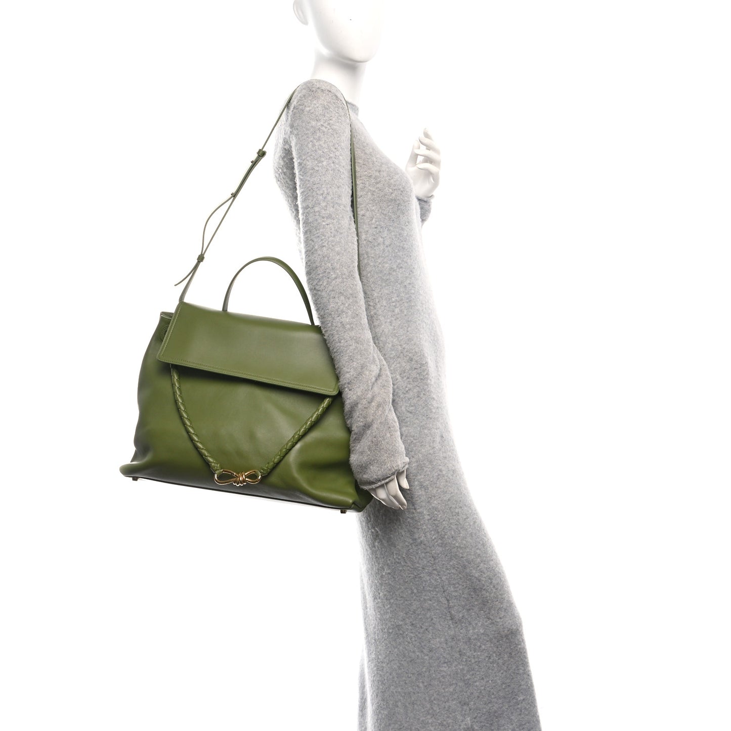 Silky Calfskin Large Ciao Ciao Matcha