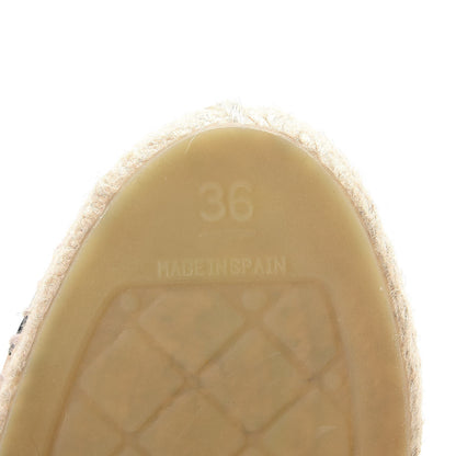 Chanel Lambskin CC Espadrilles 36 Beige Black 7 of 9