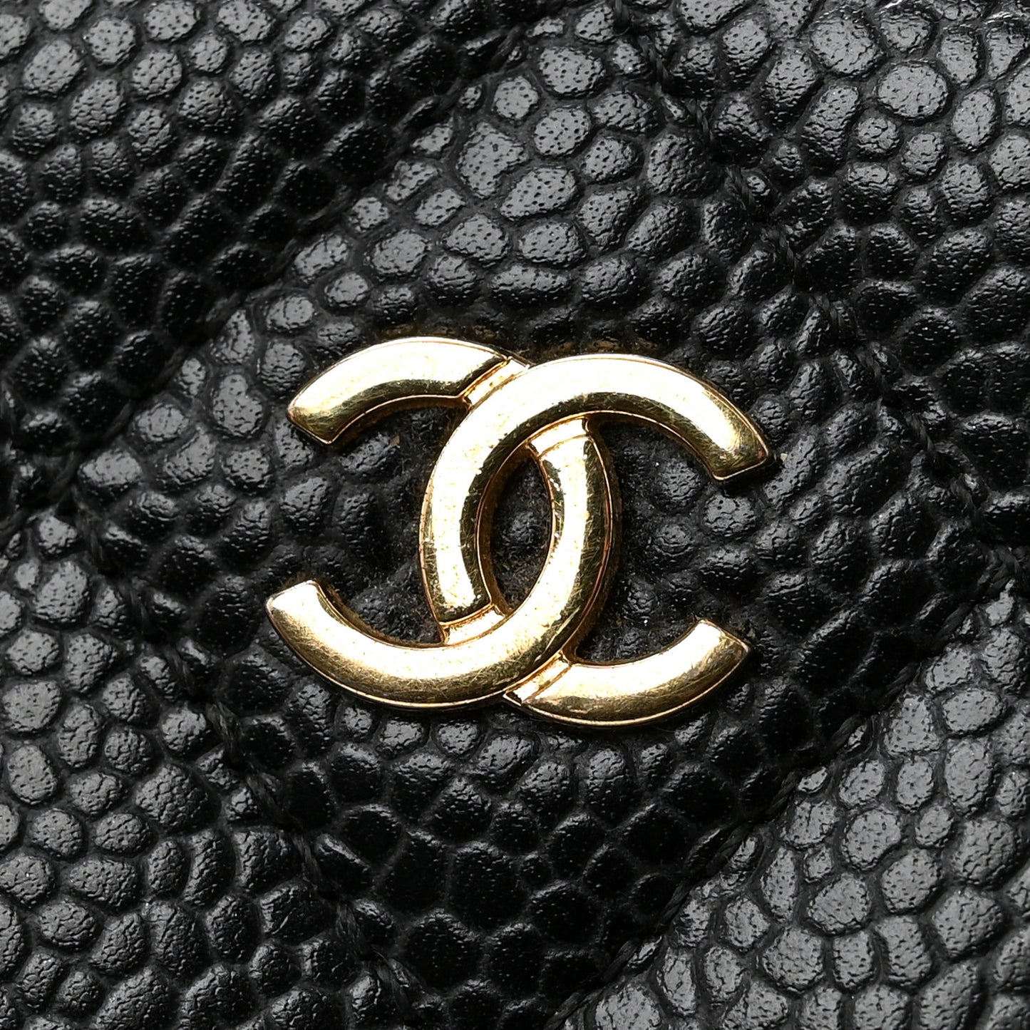 Caviar Quilted Zip Coin Purse Black