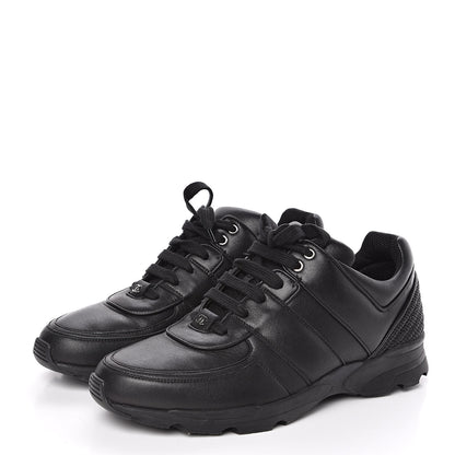 Chanel Calfskin Mens CC Sneakers 44 Black 3 of 9