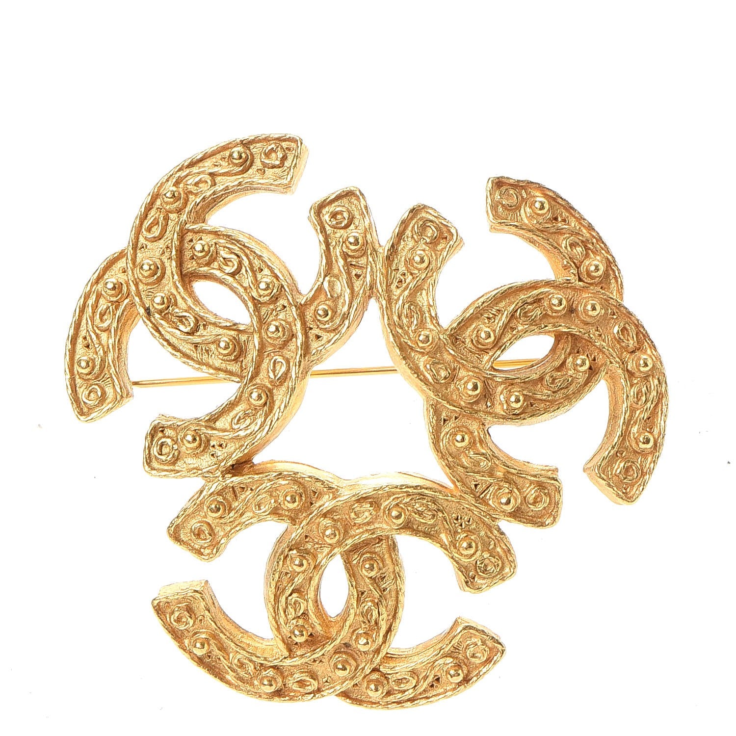 Chanel Triple CC Brooch Gold 1 of 4