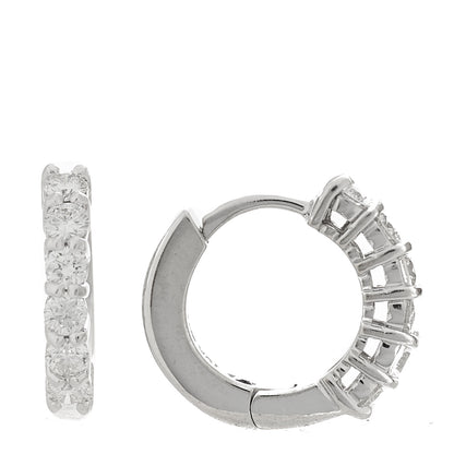 Roberto Coin 18K White Gold Diamond .70ct Huggie Hoop Earrings 1 of 4