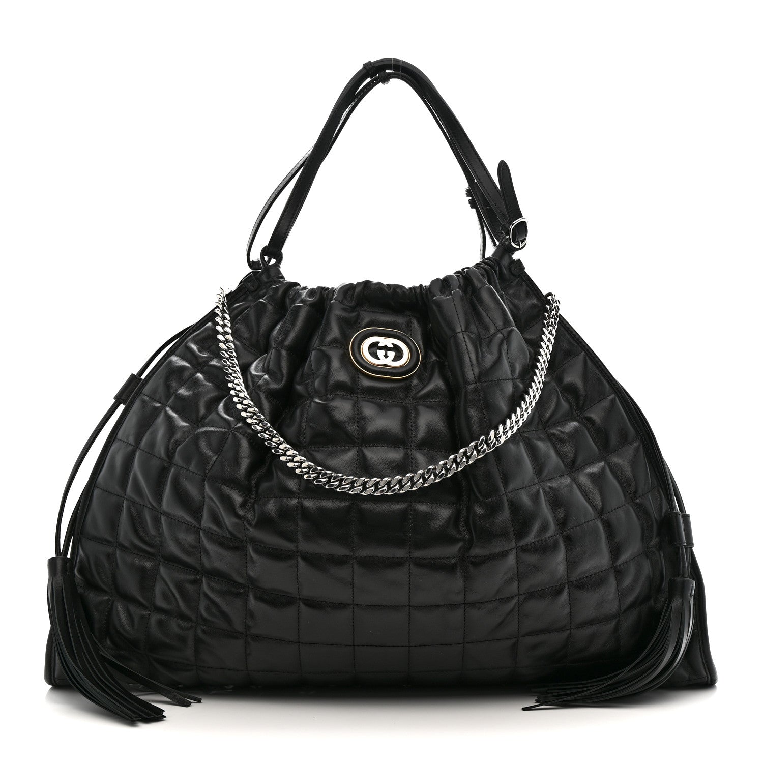 Gucci Calfskin Quilted Large Deco Tote Bag Black 1 of 10