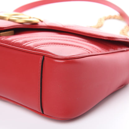 Gucci Calfskin Matelasse Small GG Marmont Shoulder Bag Hibiscus Red 9 of 10