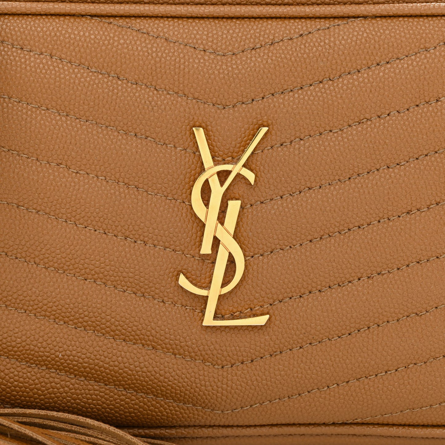 Grain De Poudre Matelasse Monogram Mini Lou Camera Bag Dark Natural