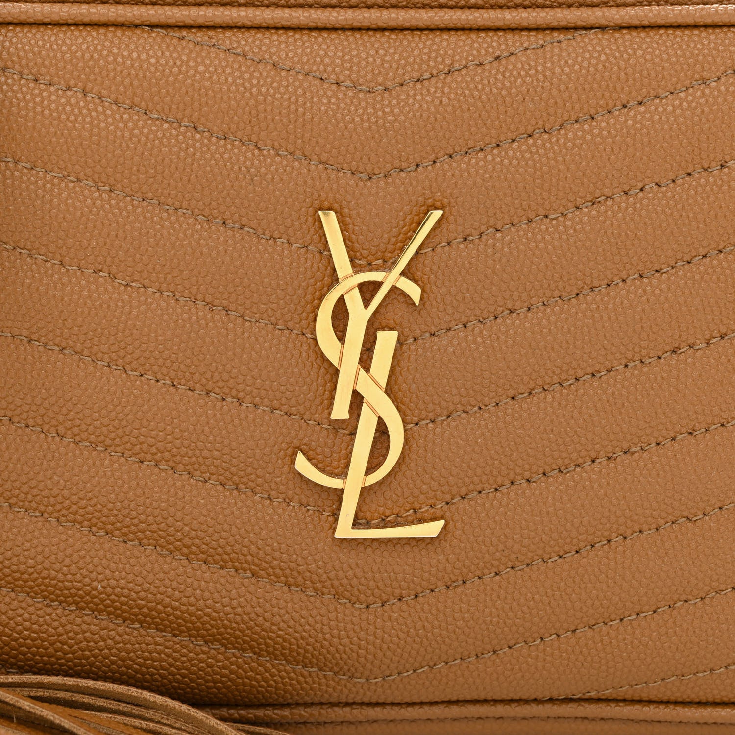Saint Laurent Grain De Poudre Matelasse Monogram Mini Lou Camera Bag Dark Natural 9 of 12