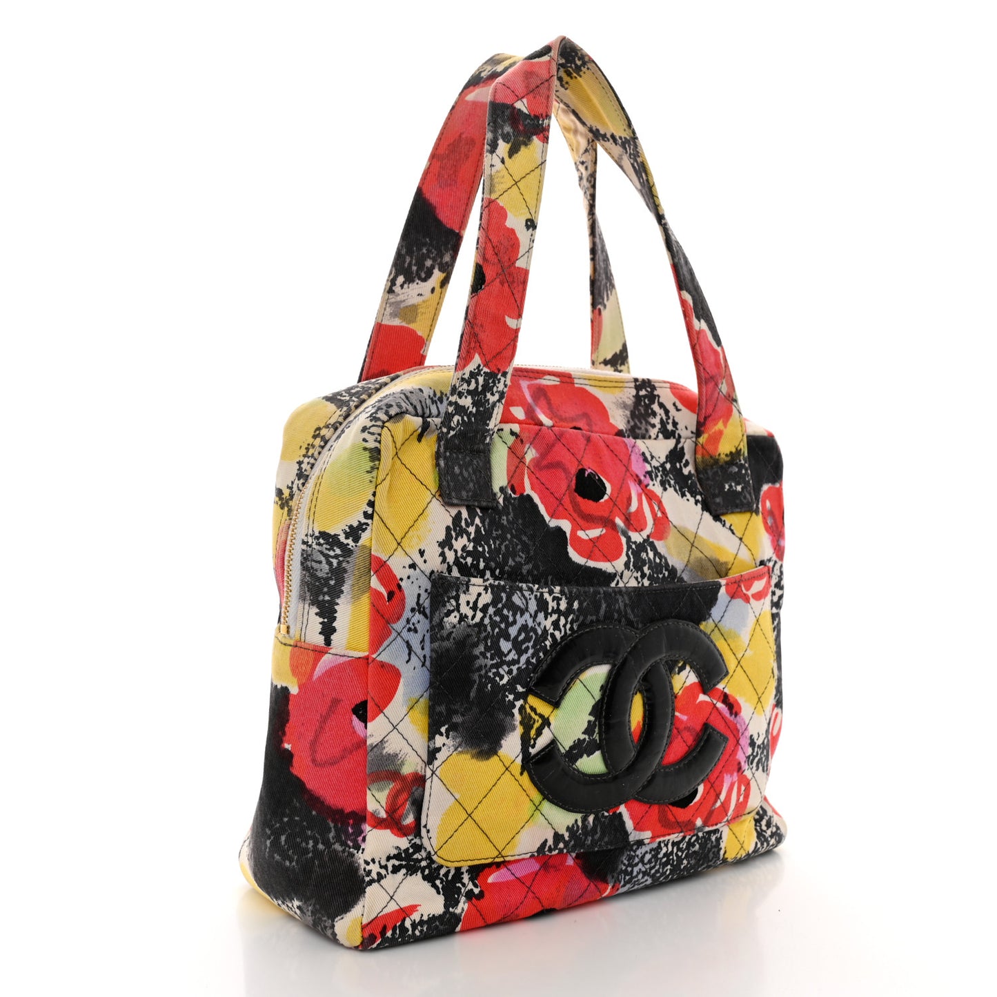 Canvas Floral Print Tote Multicolor