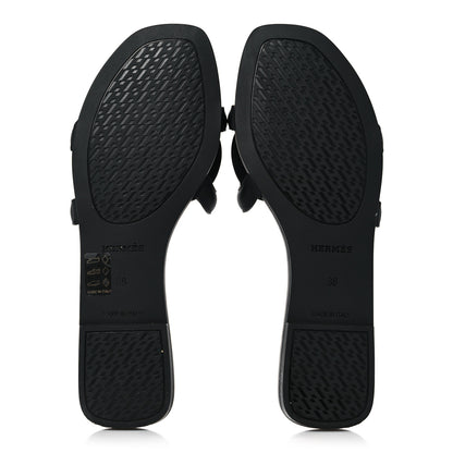 Hermes Rubber Aloha Sandals 38 Black 5 of 9