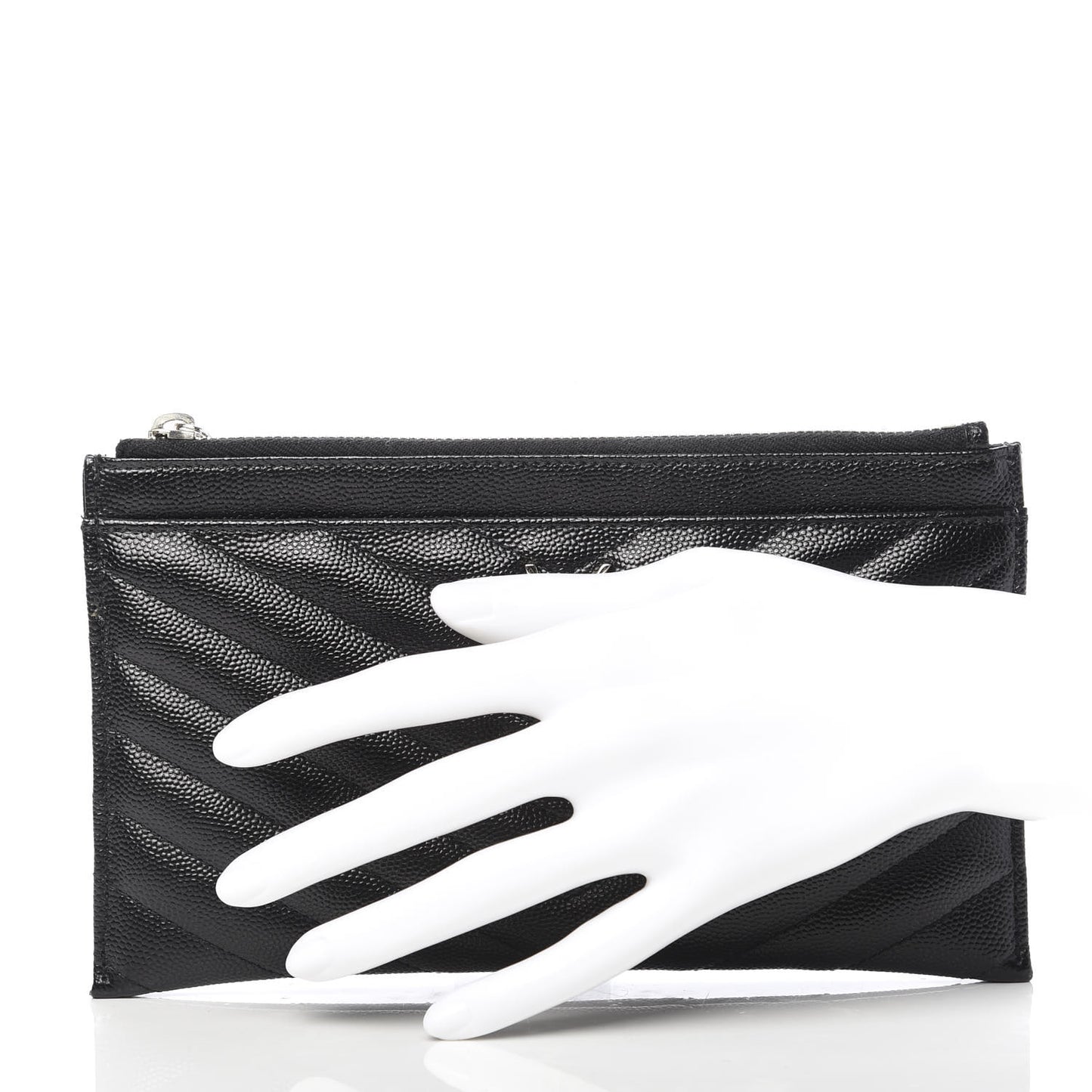 Grain De Poudre Chevron Monogram Bill Pouch Black