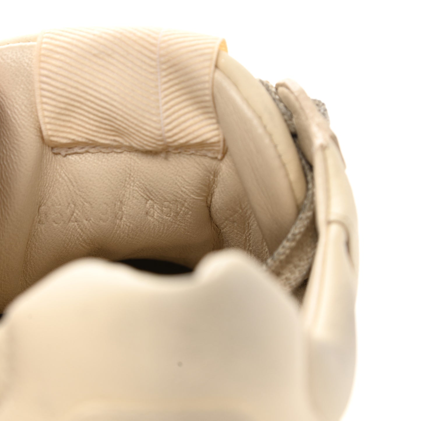 Calfskin Mouth Print Womens Rhyton Sneakers 36.5 Ivory