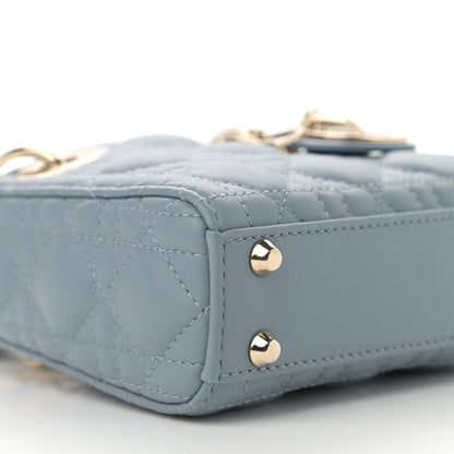 Christian Dior Lambskin Cannage Micro Lady Dior Cloud Blue 9 of 10