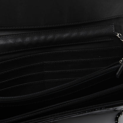 Chanel Patent Calfskin Quilted Flap Clutch With Chain Black 11 of 14
