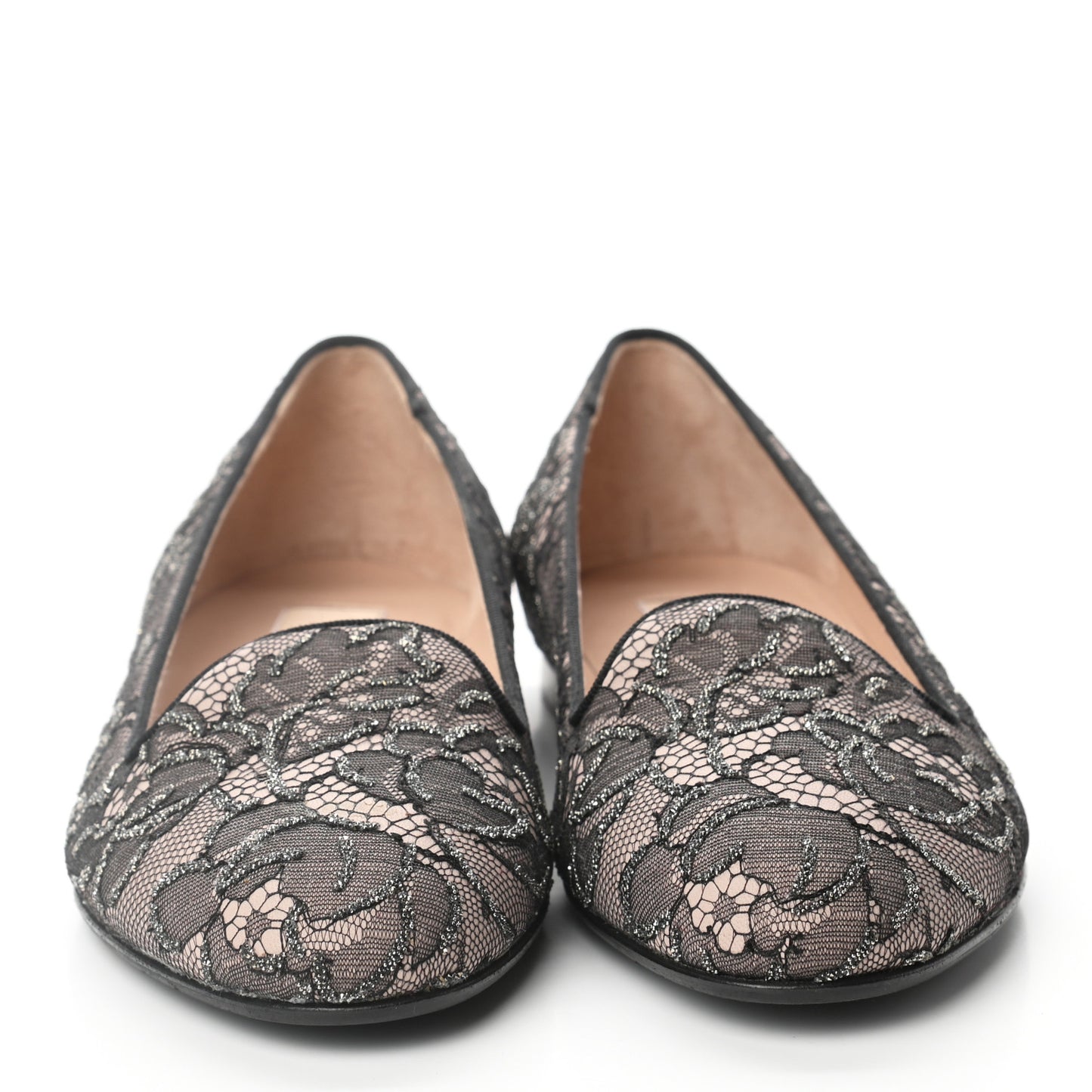 Lace Loafer Flats 35 Black