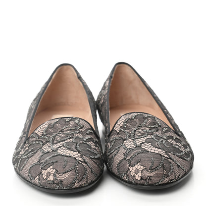 Valentino Garavani Lace Loafer Flats 35 Black 2 of 8
