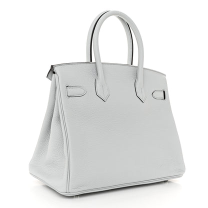Hermes Taurillon Clemence Birkin 30 Bleu Pale 3 of 13