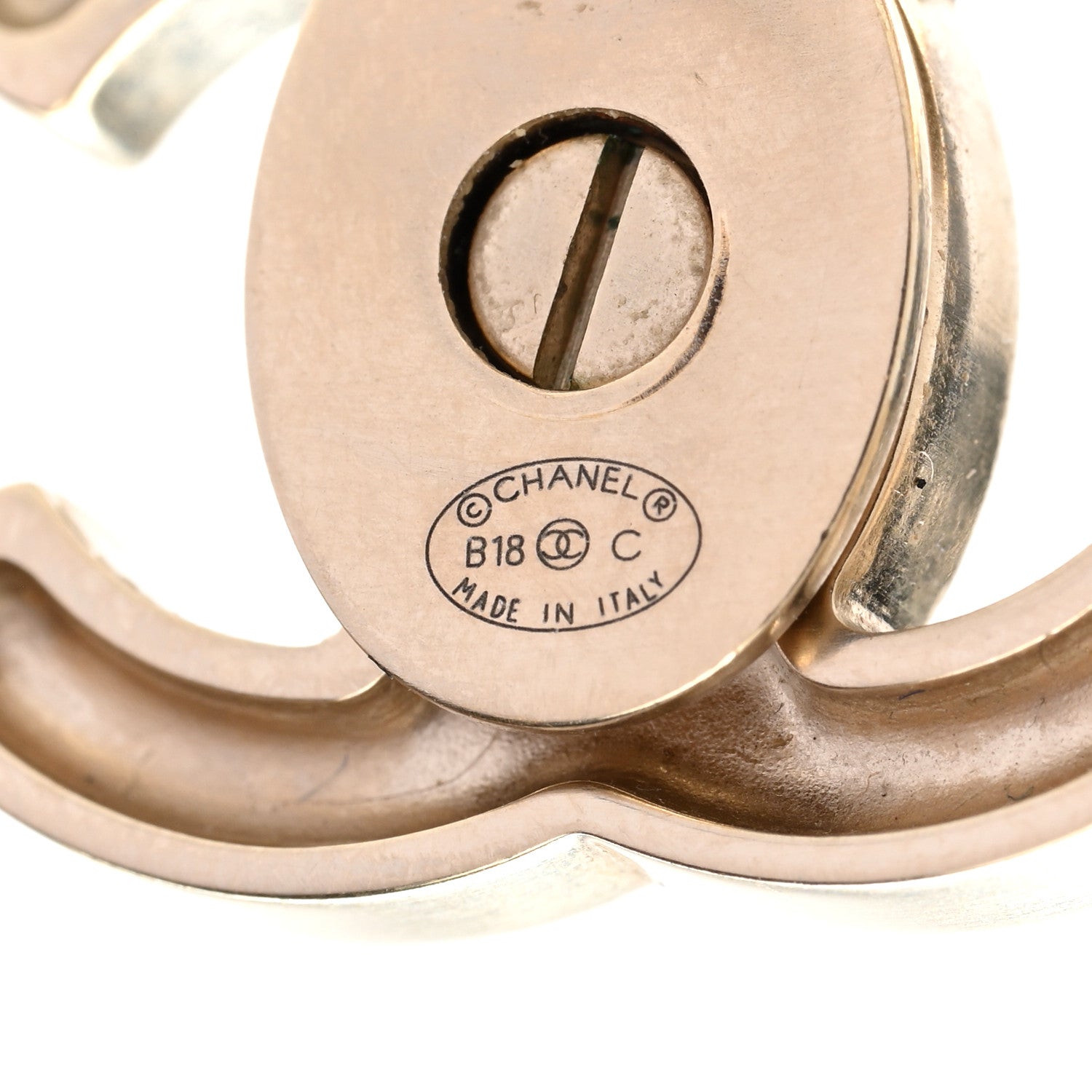 Chanel CC Earrings Gold Rainbow 4 of 6